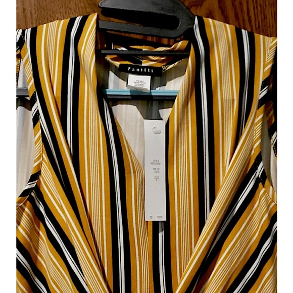 🆕🔥PANITTI BRAND VERY STYLISH&CHIC SLEEVELESS COLLAR&TYE BOW IN THE MIDDLE  👚 - Picture 7 of 10